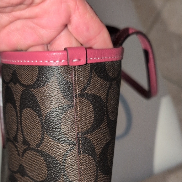 Coach Signature Mini Tote With Rouge Leather Trim And Logo CM183 - Picture 13 of 15